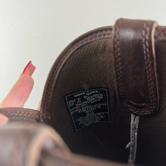 !SOLD! CODY JAMES Brown Leather Camo Flag Vibram Decimator Comp Toe Work Boots - Picture 12 of 13